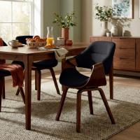 Esszimmerstuhl Maira Stoff walnuss/schwarz 