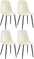4er Set Stühle Giverny Samt creme 