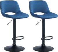 2er Set Barhocker Camden Samt schwarz blau 2er Set Barhocker Camden Samt schwarz blau