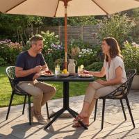Gartenmöbel-Set Avara mit 2 Stühlen schwarz 