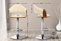 Barhocker Nilse Kunstleder chrom walnuss/creme 