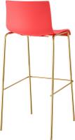 2er Set Barhocker Hoover Kunststoff 4-Fuß Gold rot 