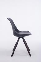 Besucherstuhl Troyes Kunstleder Rund walnuss (eiche) schwarz 