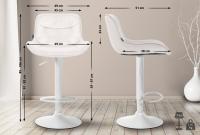 2er Set Barhocker Vonore Samt weiß creme 