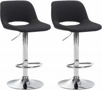 2er Set Barhocker Camden Stoff chrom schwarz 