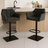 Barhocker Damaso B Cord dunkelgrau 