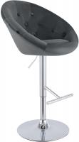 Barhocker London Samt chrom dunkelgrau