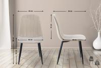 4er Set Esszimmerstuhl Baxter Samt grau 
