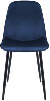 2er Set Esszimmerstuhl Maryam Samt  dunkelblau 