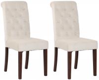 2er Set Esszimmerstühle Lisburn Samt creme 