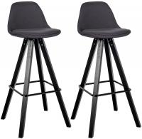2er Set Barhocker Corbin Stoff Square dunkelgrau 