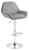 Barhocker Braga Samt chrom grau