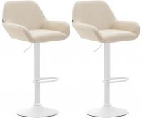 2er Set Barhocker Braga Kunstleder weiß creme 