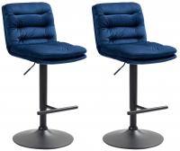 2er Set Barhocker Damar Samt schwarz blau