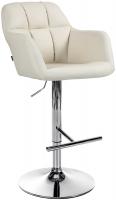 Barhocker Natoma Kunstleder chrom creme 