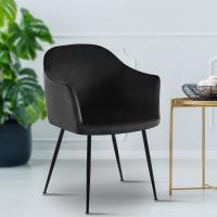 Esszimmerstuhl Jaysie Samt schwarz 