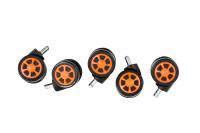 5er Pack Racing Bodenrollen schwarz/orange 