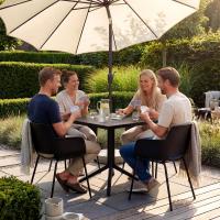 Gartenmöbel-Set Lirra mit 4 Stühlen schwarz 