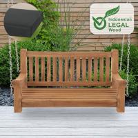 Schaukelbank Joyce mit Sitzkissen 120 cm + teak dunkelgrau 