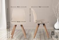 2er Set Stuhl Luna Kunstleder creme 