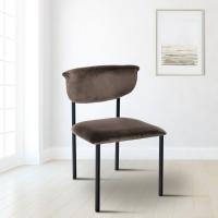 2er Set Besucherstuhl Gambell Samt braun 