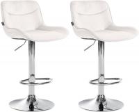 2er Set Barhocker Vonore Samt chrom creme