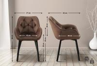 2er Set Esszimmerstuhl Antigo Samt  braun 