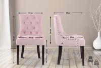 4er Set Esszimmerstühle Aberdeen Samt antik pink 