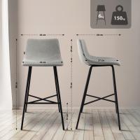 Barhocker Altona Stoff grau 