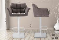 2er Set Barhocker Damaso Stoff weiß grau 