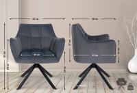 Esszimmerstuhl Swing Samt schwarz dunkelgrau 