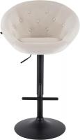 Barhocker London Samt schwarz creme 