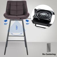 4er Set Barhocker Weston Schwenkbar Kunstleder braun 