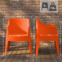 4er Set Stühle Bartal orange 