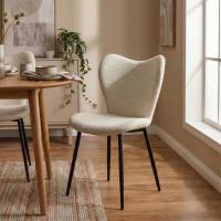 2er Set Esszimmerstuhl Maika Stoff creme 