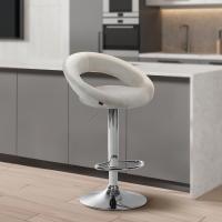 Barhocker Olinda Samt chrom creme