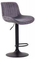 2er Set Barhocker Lentini Samt schwarz dunkelgrau 
