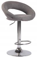 Barhocker Olinda Stoff chrom grau 
