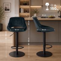 Barhocker HD Milet B Samt dunkelgrau Barhocker HD Milet B Samt dunkelgrau