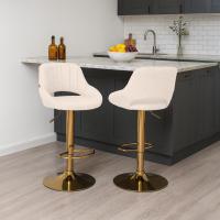 Barhocker Milet Stoff gold creme