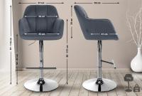 Barhocker Natoma Samt chrom dunkelgrau 