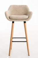 2er Set Barhocker Grant Stoff creme