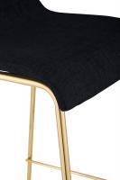 2er Set Barhocker Hoover Stoff 4-Fuß Gold schwarz 