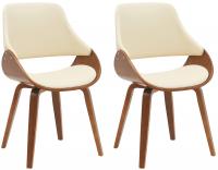 2er Set Esszimmerstuhl Vangale walnuss/creme 