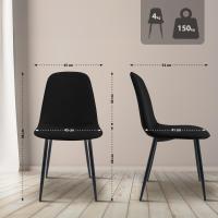 2er Set Esszimmerstuhl Maryam Stoff schwarz 