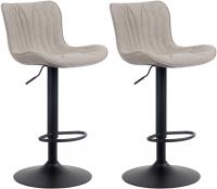 2er Set Barhocker Linus Stoff taupe