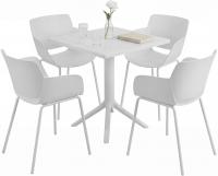 Gartenmöbel-Set Norva mit 4 Stühlen weiß