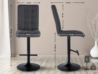 Barhocker Peking V2 Stoff schwarz dunkelgrau 