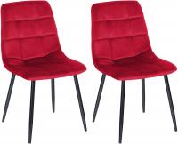 2er Set Esszimmerstuhl Tilde Samt rot