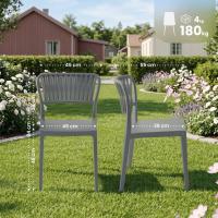 6er Set Stühle Portofino dunkelgrau 